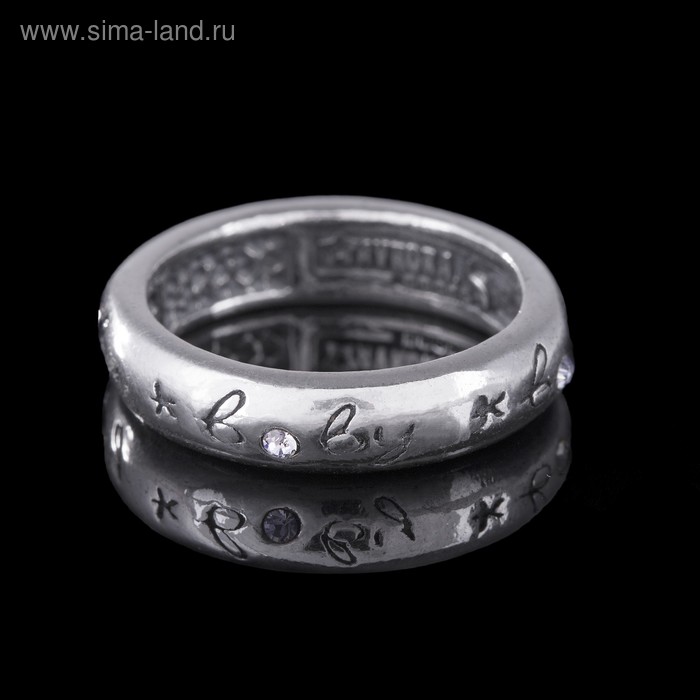Кольцо "Свитти", размер 19, цвет белый в чернёном серебре - Фото 1