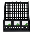 Лоток для бумаг А4, сборный, вертикальный, 4 отделения, чёрный 1889785 - фото 7480212