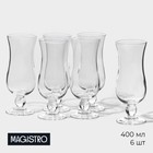 Набор бокалов из стекла харрикейн Magistro «Овация», 400 мл, 7,5×20 см, 6 шт - фото 301912027