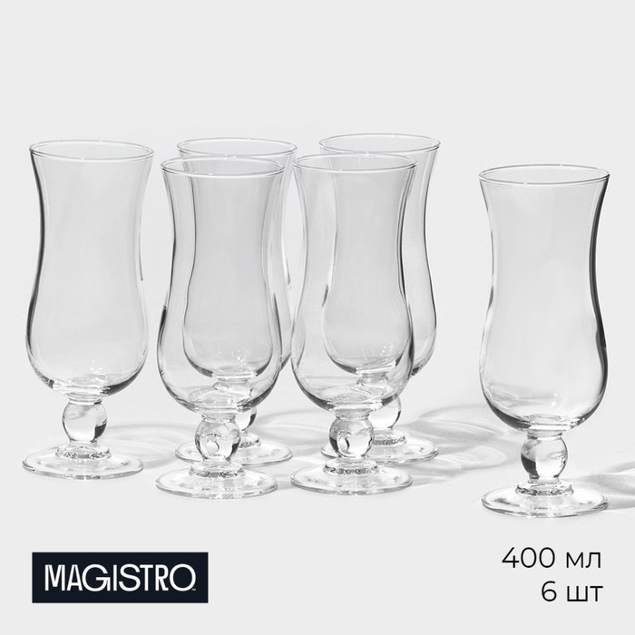 Набор бокалов Magistro «Овация», 400 мл, 7.5×20 см, 6 шт., стекло, прозрачный - Фото 1