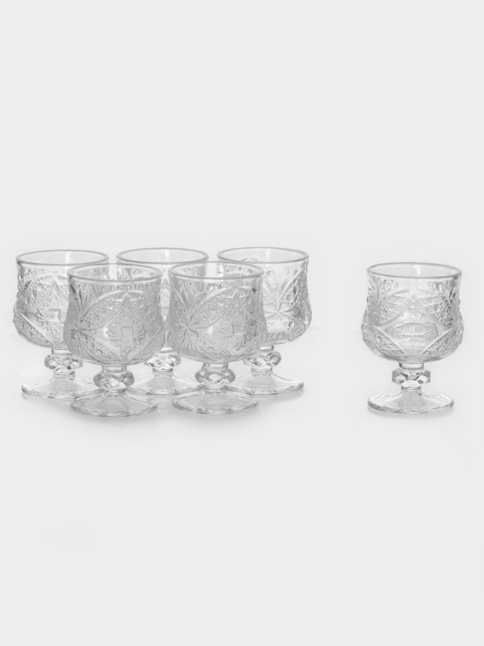 Рюмки Доляна «Застолье», 50 мл, 5×7 см, набор 6 шт., стекло, прозрачные - Фото 1