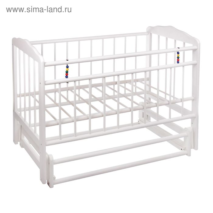 Детская кроватка «Женечка-5» на маятнике, цвет белый - Фото 1