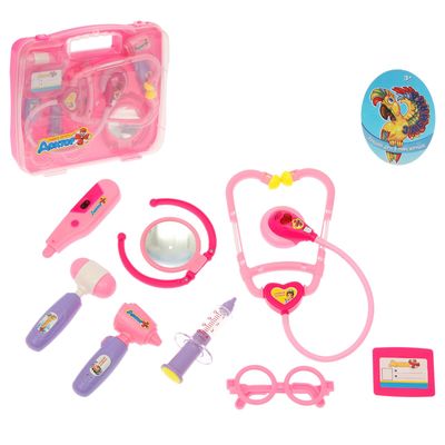 Игровой набор доктора "Маленькая медсестра-1", розовый, работает от батареек