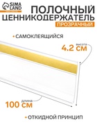 Ценникодержатель полочный самоклеящийся, DBR=39, 1000 мм, прозрачный - Фото 1