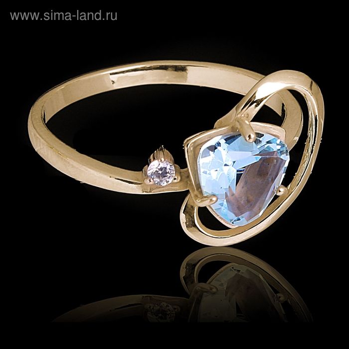 Кольцо азурит "Франческа" 1004з9017, позолота, цвет голубой, 16,5 р-р - Фото 1