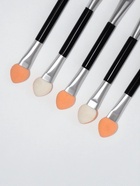 Набор аппликаторов для теней, с кистью, двусторонние, 5 шт., 7.5 см, цвет чёрный/серебристый - Фото 4