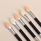 Набор аппликаторов для теней, с кистью, двусторонние, 5 шт., 7.5 см, цвет чёрный/серебристый - Фото 5