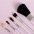 Набор кистей для макияжа, 5 предметов, футляр с зеркалом, цвет прозрачный - Фото 2