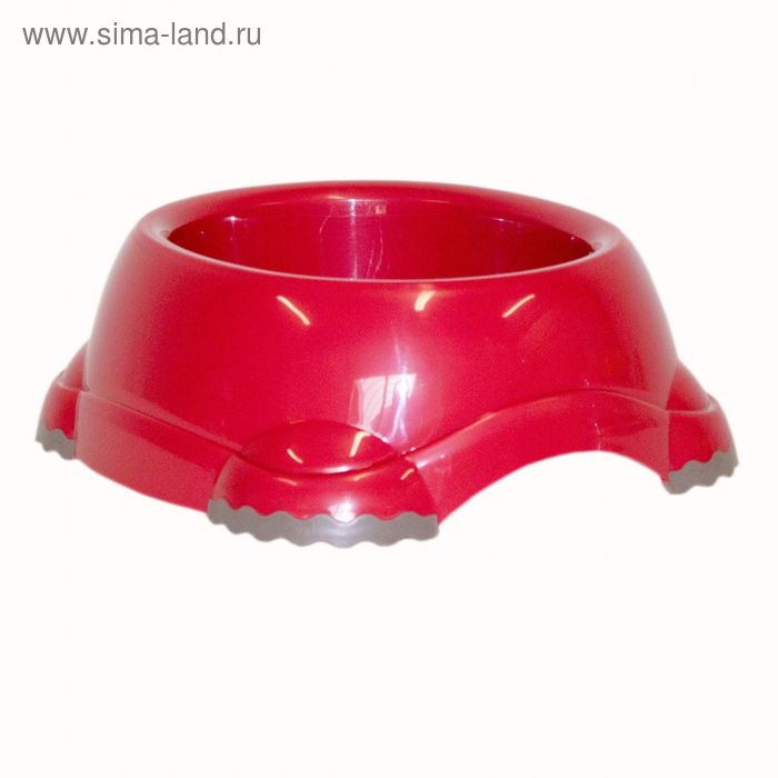 Миска пластиковая Smarty bowl с антискольжением,  цвет бордовый, 16х7 см - Фото 1