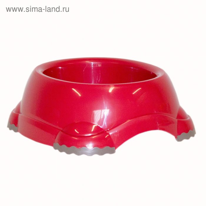 Миска пластиковая Smarty bowl с антискольжением,  цвет бордовый, 19х8 см - Фото 1