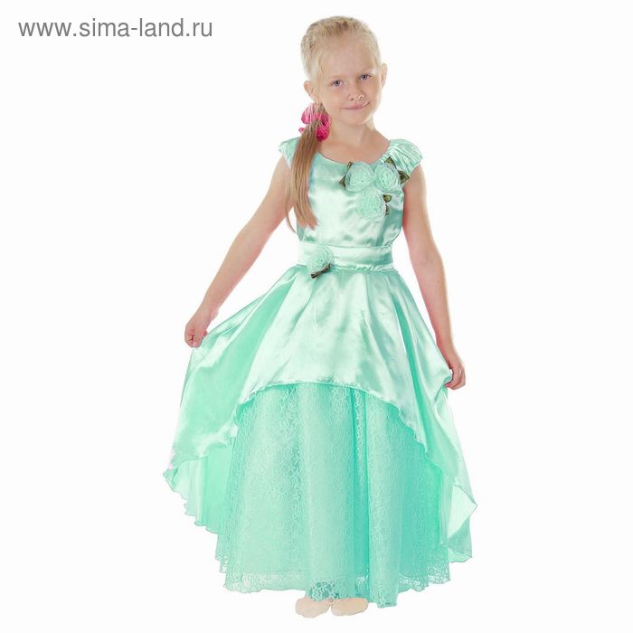 Карнавальное платье "Принцесса 002", р-р 56, рост 98-104 см, цвет мятный - Фото 1
