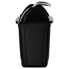 Корзина для бумаг и мусора Стамм, 12 литров, вращающаяся крышка, пластик, черная - фото 8303496