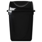 Корзина для бумаг и мусора Стамм, 12 литров, вращающаяся крышка, пластик, черная - фото 8526856