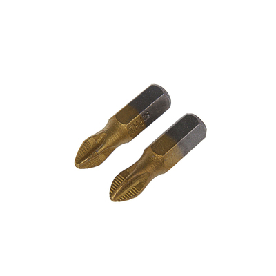Биты ТУНДРА, намагниченные, сталь S2, 58-60 HRC, TiN, PH2 х 25 мм, 2 шт.