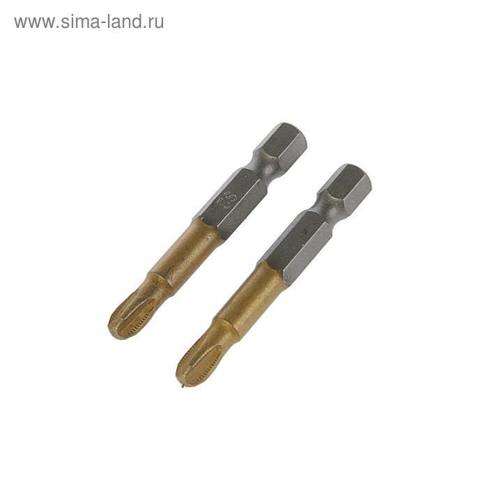 Биты ТУНДРА, намагниченные, сталь S2, 58-60 HRC, TiN, PH3 х 50 мм, 2 шт.