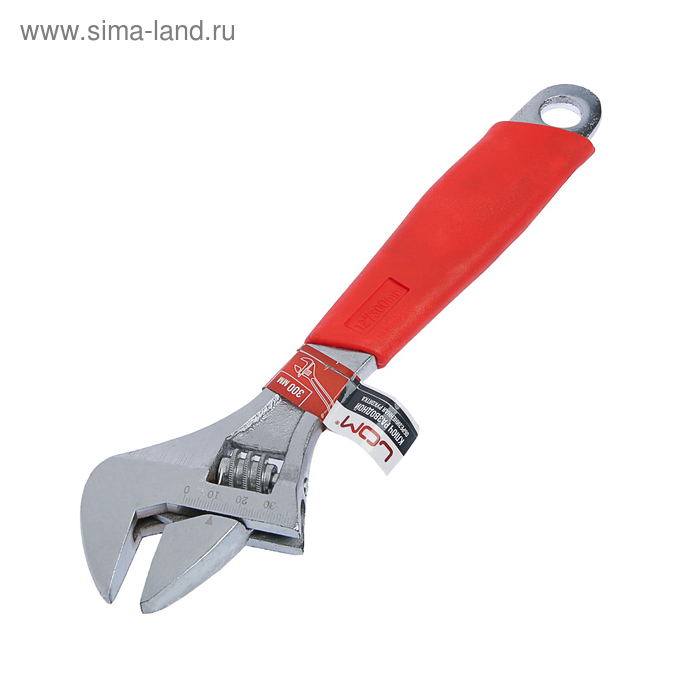 Ключ разводной ЛОМ, пластиковая рукоятка, 300 мм - Фото 1