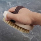 Щётка для сухого массажа, с ремешком, натуральная щетина - Фото 4