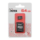 Карта памяти Mirex microSD, 64 Гб, SDXC, UHS-I, класс 10, с адаптером SD - фото 8303635