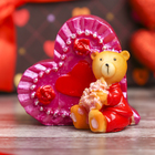 Сувенир "Мишка в костюме с сердцем/с букетом" 7×6×6 см МИКС - Фото 2