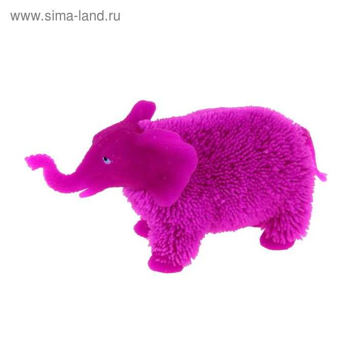 Игрушка фигурка слон с резиновым ворсом с подсветкой  МИКС  SV11190 - Фото 1