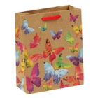 Пакет подарочный крафтовый вертикальный, упаковка, «Бабочки», ML 23 х 27 х 11,5 см - Фото 4