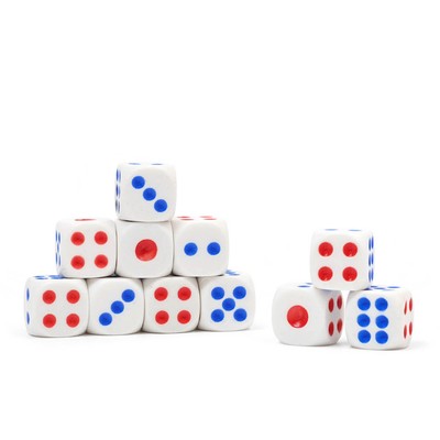 Кубики игральные, 1.4×1.4 см, фасовка 100 шт.