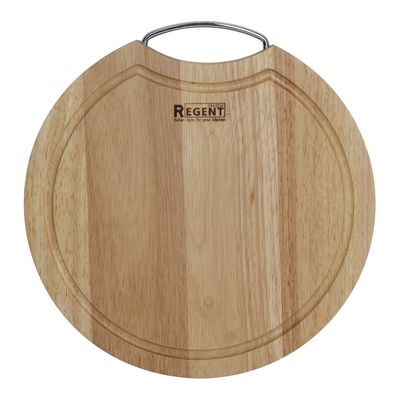 Доска разделочная Regent inox Bosco, круглая, с металлической ручкой, размер 24х1.5 см