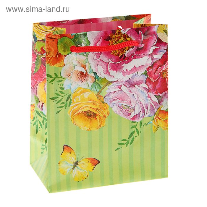 Пакет подарочный "Полет цветов", 14.5 х 11.5 х 6.5 см - Фото 1