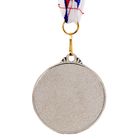 Медаль призовая 060, d= 5 см. 2 место. Цвет серебро. С лентой - Фото 3