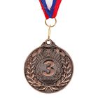 Медаль призовая 060 диам 5 см. 3 место. Цвет бронз. С лентой - фото 8303707
