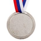 Медаль призовая 063 диам 5 см. 2 место. Цвет сер. С лентой - фото 8303728