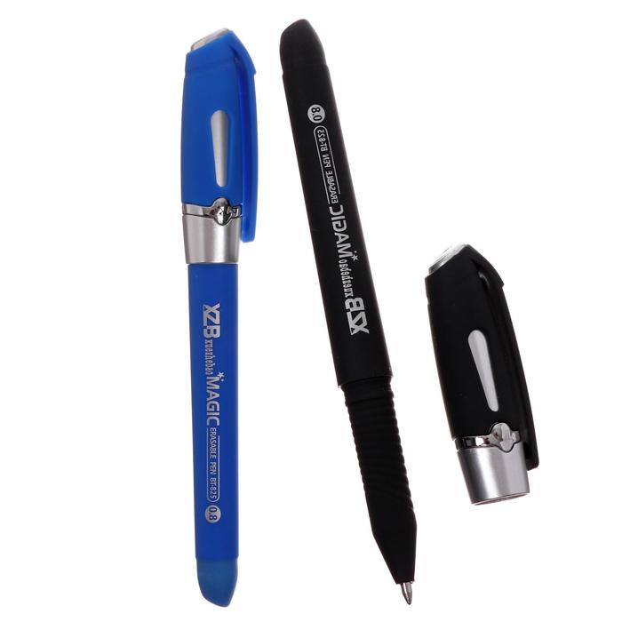 Ручка шариковая со стираемыми чернилами, линия 0,8 мм, стержень синий, прорезиненный корпус, МИКС (штрихкод на штуке) - Фото 1