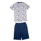 Пижама для мальчика "Серия", рост 110 см (56), цвет синий/серый  УНЖ006001н - Фото 2