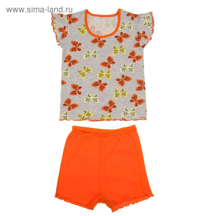 Пижама для девочки "Сказочные сны", рост 110 см (56), цвет меланж/оранжевый  ДНЖ353007н - Фото 1