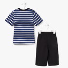 Пижама для мальчика "Серия", рост 104 см (54), цвет васильковый/чёрный  УНЖ013800н - Фото 3