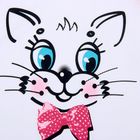 Майка для девочки "Зверушки", рост 86 см (48), цвет белый/розовый, принт кошка ДНМ154001_2_М   18708 - Фото 3