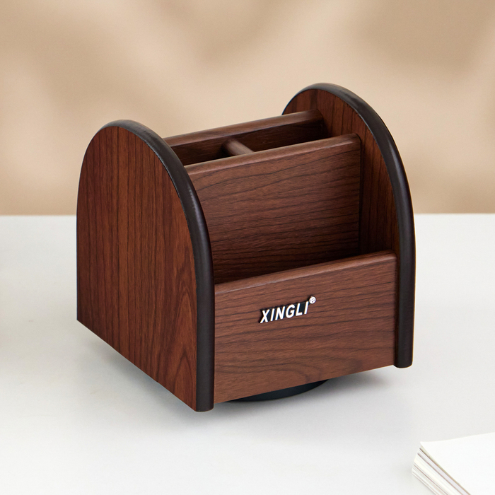 Органайзер 4 секции, серия Орех с кантом темным, вращение 12×12.5 см - Фото 1