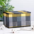Короб стеллажный для хранения с крышкой «Клетка», 26×20×16 см, цвет сине-жёлтый - Фото 2