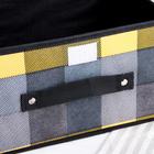 Короб стеллажный для хранения с крышкой «Клетка», 26×20×16 см, цвет сине-жёлтый - Фото 4