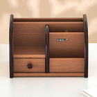 Органайзер 5 секций, 1 выдвижной ящик, серия Ясень шимо темный с кантом темным, 14×21 см - Фото 2