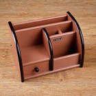 Органайзер 5 секций, 1 выдвижной ящик, серия Ясень шимо темный с кантом темным, 14×21 см - Фото 5