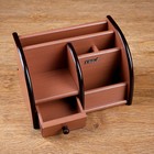 Органайзер 5 секций, 1 выдвижной ящик, серия Ясень шимо темный с кантом темным, 14×21 см - Фото 6