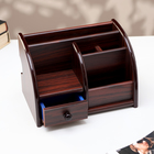 Органайзер 5 секций, 1 выдвижной ящик, серия Зебрано с кантом темным, 14×21 см - Фото 4