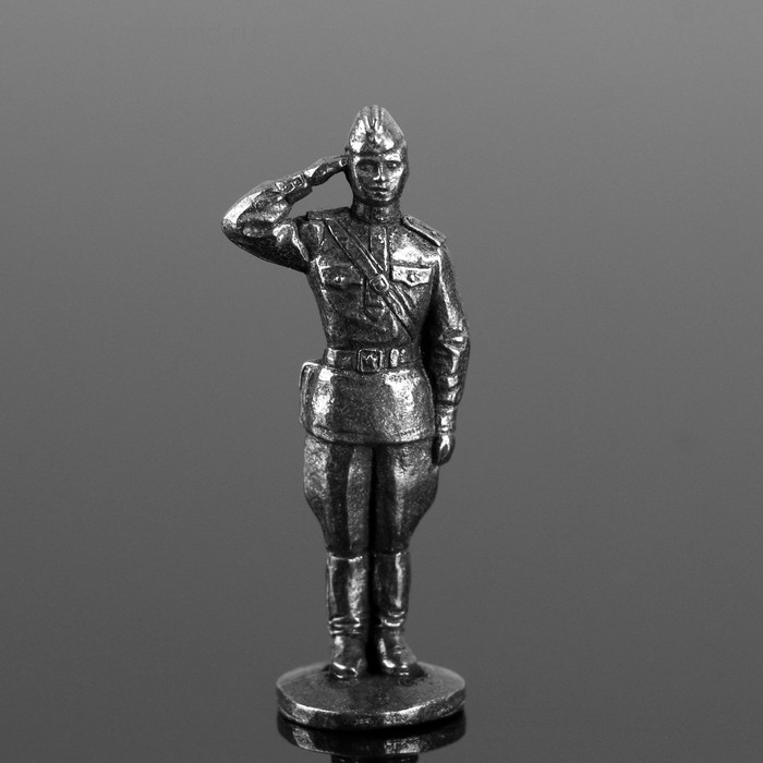 Оловянный солдатик "Офицер отдающий честь" - Фото 1