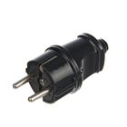 Вилка прямая TDM "Народная", 16 А, 250 В, IP20, с з/к, черная - Фото 1