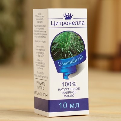 Эфирное масло «Цитронелла», флакон-капельница, аннотация, репеллент 10 мл