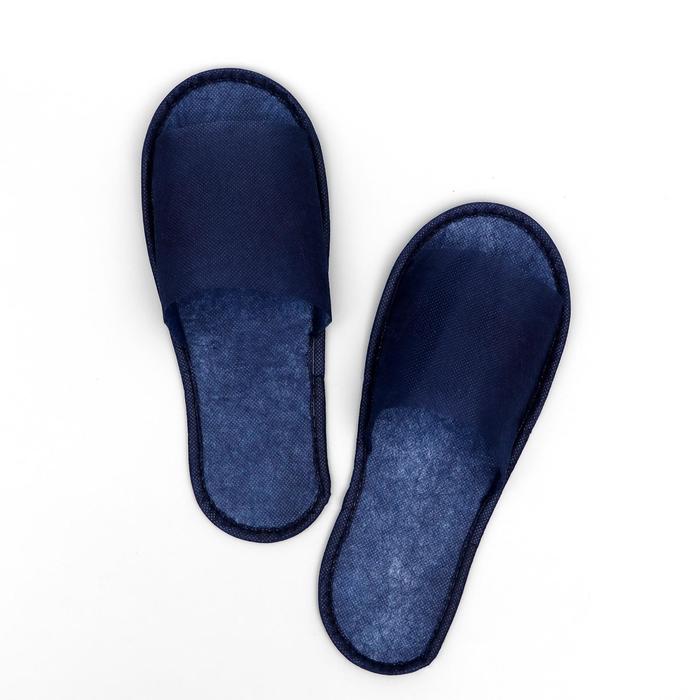 Тапочки одноразовые, "Эконом ПВХ", антискользящие, подошва 3 мм, синие - фото 1884761861
