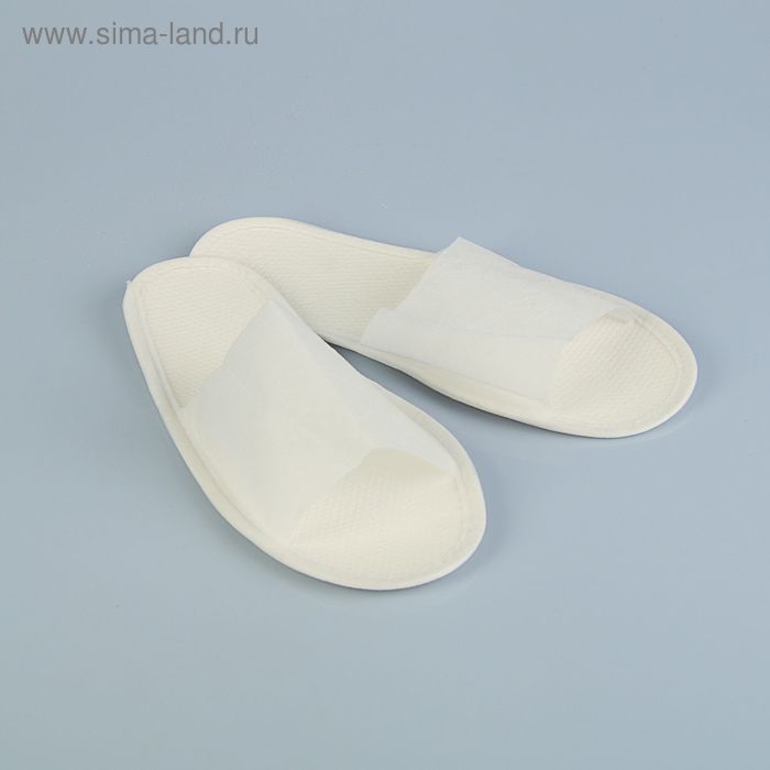 Тапочки одноразовые, «Стандарт Эва», подошва 3-5 мм, белые - Фото 1