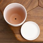 Горшок для цветов «Одуванчик», 5 л, d=23 см, h=21 см, керамический, с поддоном, белый - Фото 4