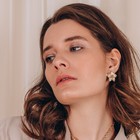 Набор 2 предмета: серьги, колье «Цветы», цвет молочный в золоте, 45 см - Фото 5